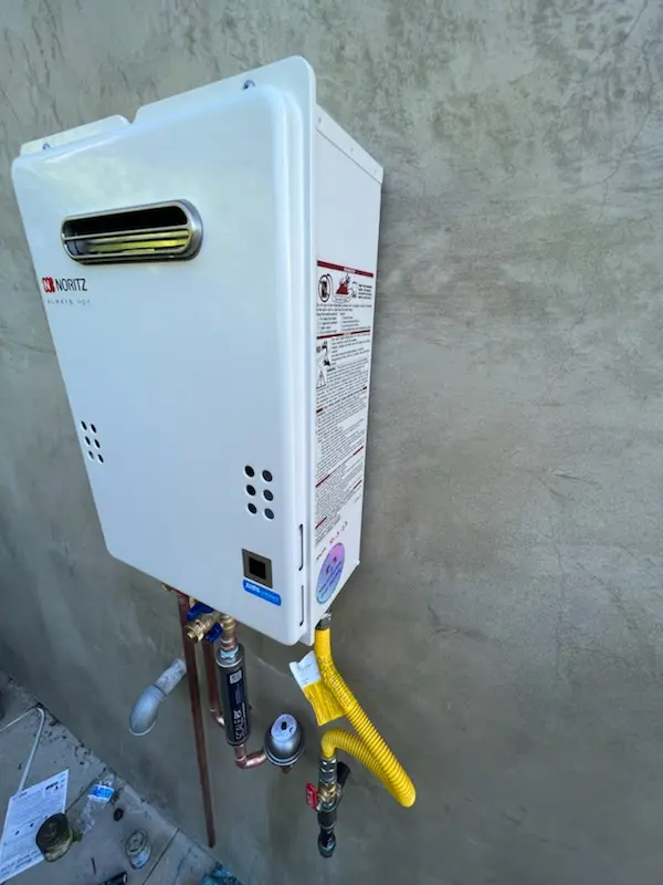 Tankless water heater installation for Sorrento homes